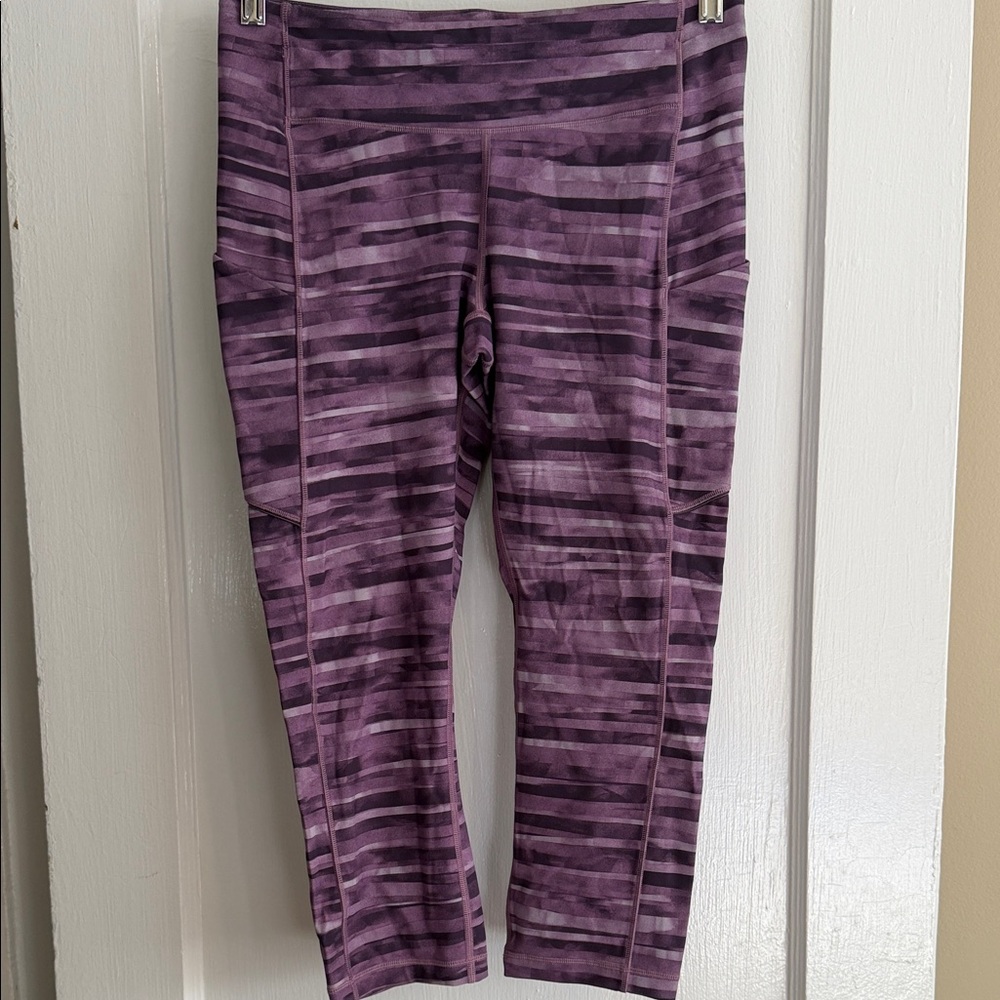 lululemon athletica Purple Striped Leggings